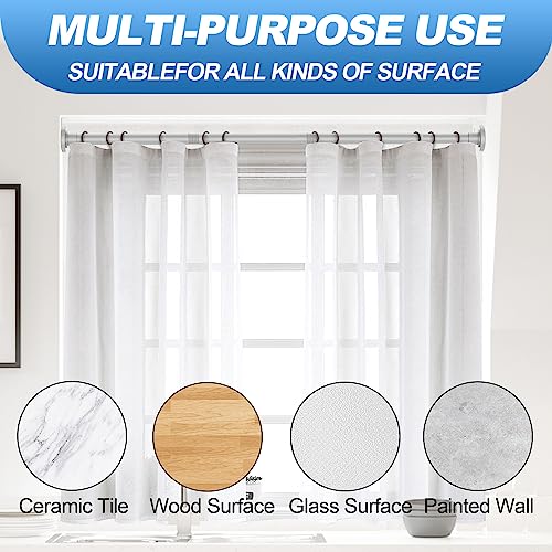 CorkLatta Silver Shower Curtain Rod 31 to 104 Inch,1 Inch Diameter Adjustable Spring Tension Curtain Rod No Drilling Stainless Steel Telescoping Rod,No Rust | 1 Inch Diameter Stainless Steel Tension Curtain Rod Non slip, No Drill Shower Rods for Bathroom,