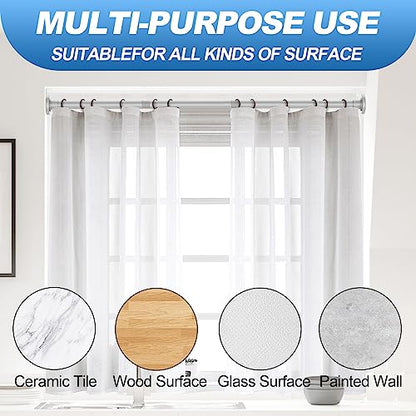 CorkLatta Silver Shower Curtain Rod 31 to 104 Inch,1 Inch Diameter Adjustable Spring Tension Curtain Rod No Drilling Stainless Steel Telescoping Rod,No Rust | 1 Inch Diameter Stainless Steel Tension Curtain Rod Non slip, No Drill Shower Rods for Bathroom,