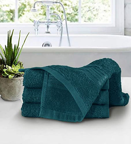 Ultra Soft Cotton Washcloths, Contains 12 Piece Face Cloths 12x12 inch, Ideal for Everyday use Face Towels, Compact & Lightweight Multi Purpose Washcloths - Teal - color: Teal, size: 12 Pack Washcloths