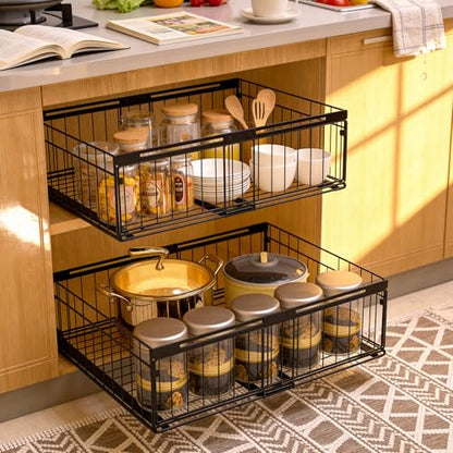 Expandable Pull Out Cabinet Organizer Adjustable Width 13"-20", Kitchen Organization with Adhesive.Bathroom Under Sink Organizers and Storage,Bedroom Slide out Drawers,Pantry - size: 1 Pack 13“-20” Expandable