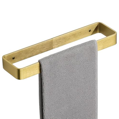 SAYAYO Brushed Gold Hand Towel Holder for Bathroom Wall, 12 Inch Self Adhesive Towel Bar Hand Towel Rack Square Heavy Duty - color: Gold, size: 12 Inch