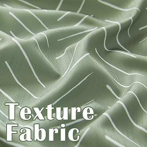 jinchan Sage Green Shower Curtain with White Herringbone Striped Zig Zag Chevron Waterproof Fabric Modern Farmhouse Shower Curtains for Bathroom with 12 Hooks 70x72 Inches - color: Chevron Sage Green, size: 70"W x 72"L (Pack of 1)
