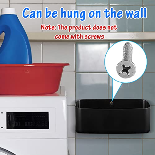 Picowe Magnetic Laundry Storage, Large Lint Holder Bin for Laundry Room, Space-Saving Trash Container Hanging on Dryer, Washer or Wall Mount Trash Bin, M - Black - size: M - Black