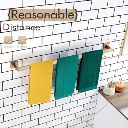 KOKOSIRI 32-Inch Towel Rack for Bathroom Kitchen Towel Rails Wall Mount SUS304 Stainless Steel Towels Holder, Champagne Bronze B4003CPG-L32 - color: Champagne Bronze, size: 32-Inch