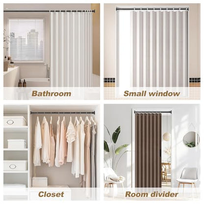 GXOACKJ Black Shower Curtain Rods - 31-68 Inch Spring Tension Shower Rods for Bathroom, Adjustable, No Drilling, No Rust, Stainless Steel - color: Black, size: 31-68