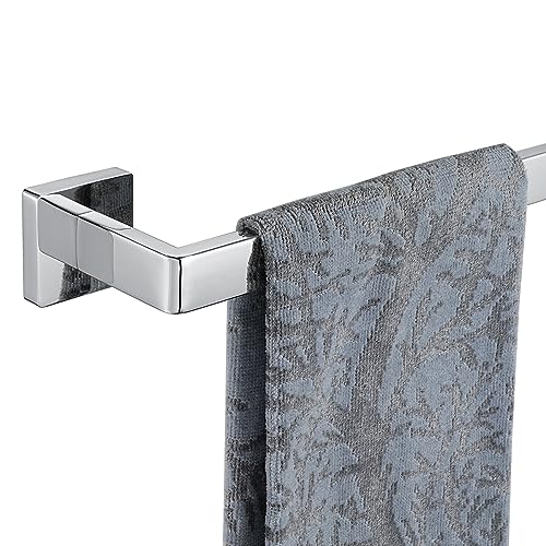 JQK Polished Towel Bar, Rounded Edges 18.41 Inch Towel Rack, 304 Stainless Steel Bathroom Wall Mount, Useable Length 16 Inch, TB250L16-CH - color: Polished Steel, size: 16.41 Inch