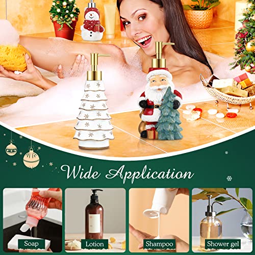 Luxspire Christmas Soap Dispenser with Glittering Sequins, Refillable with Pump, Christmas Bathroom Decor, 10oz - color: White