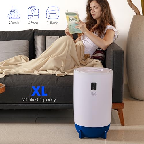 PureClean Towel Warmer Bucket, Portable Blanket Heater for Bathroom and Spa, Customizable Fragrance, Auto Shut-Off, Fits 2 Large Towels, Blankets and Bathrobes, LED Display, Adjustable Timer, Blue - color: Blue