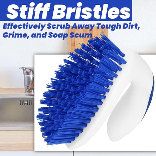 2 Pack Scrub Brushes, Cleaning Brush with Stiff Bristles, Handheld Scrubber for Bathroom, Shower, Tile, Carpet, Bathtub & Floor | Cleaning Brush with Stiff Bristles, Handheld Scrubber for Bathroom, Tile, Carpet, Bathtub & Floor - size: Standard