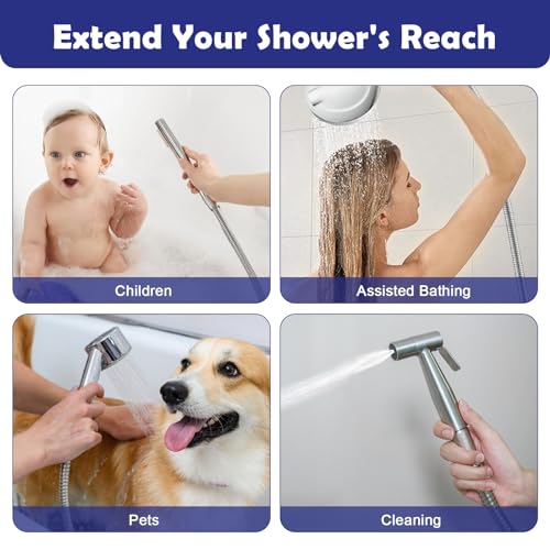 Shower Hose, 90 Inch Extra-Long Stainless Steel Handheld Stainless Steel Insert and Nut,Brushed Nickel Finish - color: Brushed Nickel, size: 90 Inches
