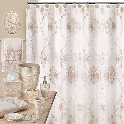Zahari Home 4pc Rose Vine Bathroom Accessories Sets Lotion Pump, Tumbler, Tooth Brush Holder and Soap Dish Unique Design Beige Bathroom Set - color: Rose Vine, style: 4 Piece Set