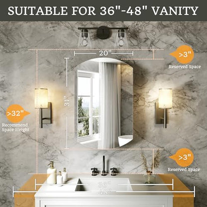 20 x 31 in Medicine Cabinet with Mirror and Side Panels, Silver | Surface or Recessed Medicine Cabinet Mirror with Storage, Adjustable Shelves, Aluminum Alloy Frame, Assembly Required - size: 20''x31''(V2)