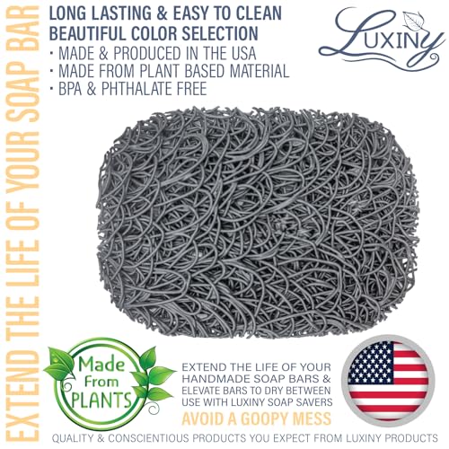 Soap Savers for Bar Soap, American Made by Luxiny, Lifts Soap in Soap Dishes & Shower Soap Holders - Handmade Soap Lasts Longer - Made from Plant Materials (Slate Gray - 2 Pack) - color: Slate Gray - 2 Pack