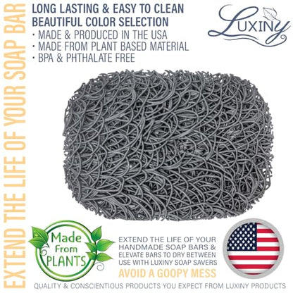 Soap Savers for Bar Soap, American Made by Luxiny, Lifts Soap in Soap Dishes & Shower Soap Holders -Handmade Soap Lasts Longer -Made from Plant Based Material (Slate Gray) - color: Slate Gray