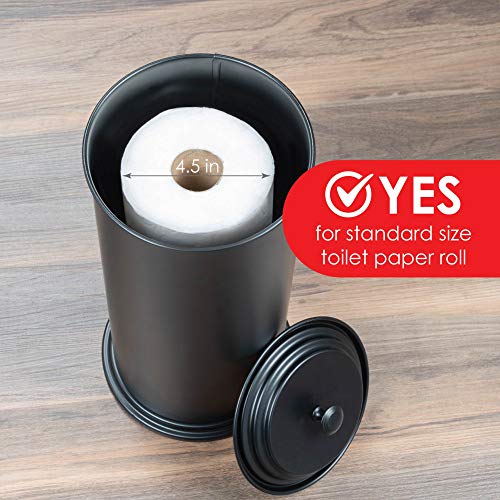 JS Jackson Supplies Free Standing Extra Large Toilet Paper Holder - Matte Black - color: Black