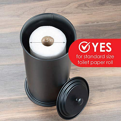 JS Jackson Supplies Free Standing Extra Large Toilet Paper Holder - Matte Black - color: Black