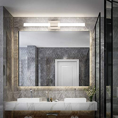 Brushed Nickel Bathroom Light Fixture - Modern LED Vanity Light Bar - 40 inch Bathroom Lighting Fixtures Over Mirror Cool Whtie 6000K - color: Brushed Nickel - Not Dimmable, size: 40 inch