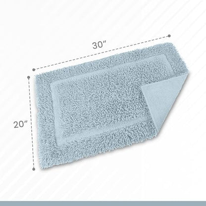 Martex Ringspun Bath Rug, 20" x 30", Soft Blue | 100% Cotton, Super Soft, Super Absorbent, Non-Slip, Quick Drying - color: Soft Blue