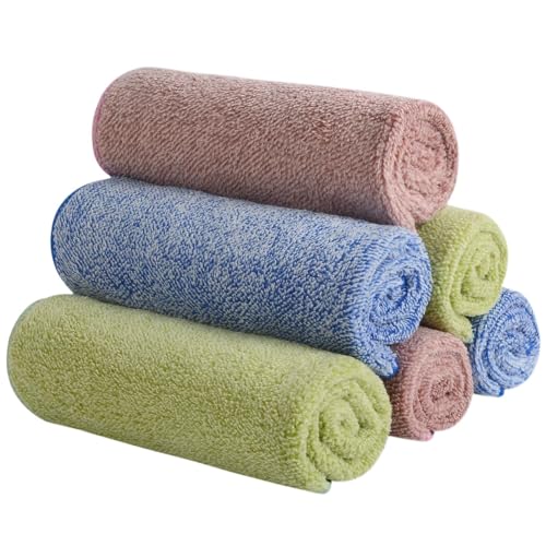 Microfiber Face Towels Soft Washcloths 12Inch x 12Inch 6 Pack Multicolor | Highly Absorbent Face Cloth,Feel Fingertip Towels,Multi-Purpose Wash Cloths for Bathroom, Gym, Hotel, Spa - color: Multicolor2