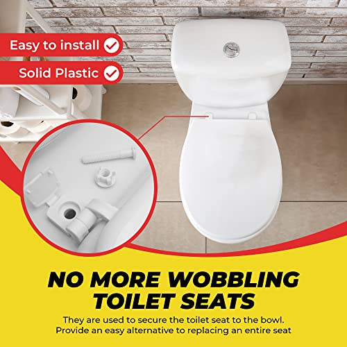 White Plastic Toilet Seat Hinge Replacement with Bolts Screw and Nuts