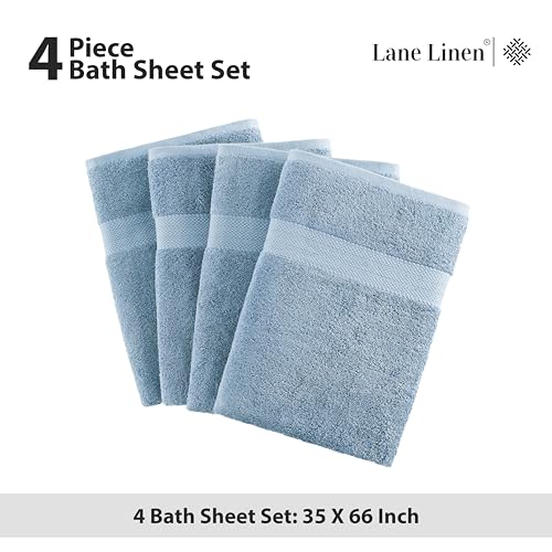 LANE LINEN Large Bath Sheet Soft Absorbent Quick Dry 4 Pack - Allure | Extra Large Bath Towels - Ring-Spun Durability, Generously Sized, Oversized & Roomy, Lightweight & Breathable - color: 07: Allure, size: 4 Piece Bath Sheets
