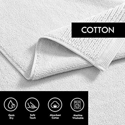 Vera Wang - Bath Towels, Plush Cotton Bathroom Towels with Zero Twist Design, Highly Absorbent & Low-Lint, Set of 6 (Sculpted Pleat White) - color: Sculpted Pleat White, size: 6 Piece