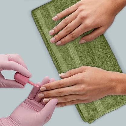 Avalon Towels Wash Cloths 12 Pack Moss 100% Cotton Washcloths 12x12 Face Towels, Wash Rags, Facial Towel, fingertip Towel for Bathroom, Moss Washcloth - color: Moss