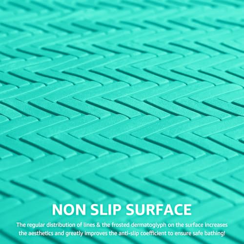 OTHWAY Bathtub Mat Non Slip, Extra Long Rubber Bath Mat for Tub, Machine Washable Shower Anti Slip Mat with 332 Strong Suction Cups (Sea Green, 36" x 17") - color: Sea Green, size: 36" x 17" (Rectangular)