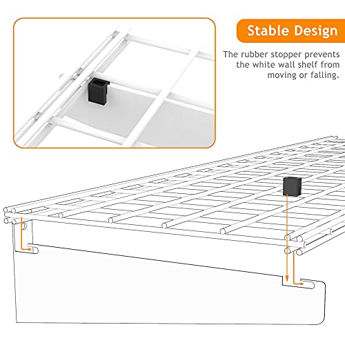 Wallmaster 2-Pack 15x45 Heavy Duty Garage Wall Shelving 45-inch-by-15-inch Wall Mount Garage Storage Rack Floating Shelves Max Load 400lb White - color: White