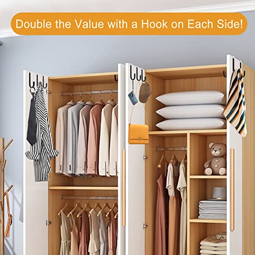 Manesi Over The Door Hooks, Soft Rubber Prevent Scratches Door Hangers Hooks for Bathroom, Living Room, Bedroom, and Kitchen Hanging Clothes, Towels, Shoe Bag, Hats, Coats, Bags, etc. (Black, 4 Pack) - color: Black