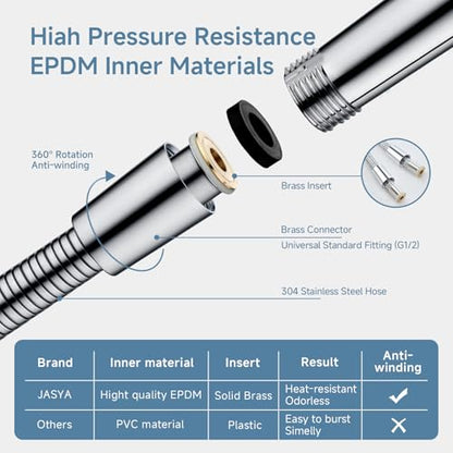 39Inches 304 Stainless Steel Shower Hose Extra Long Chorme | High pressure Bidet Hose,Flexible Showerhead Hose Replacement,Used In RV,Showerhead,Sprayer,Bidet,Pet Cleaning,Faucet,Bathtub - color: Chrome, size: 39 Inches