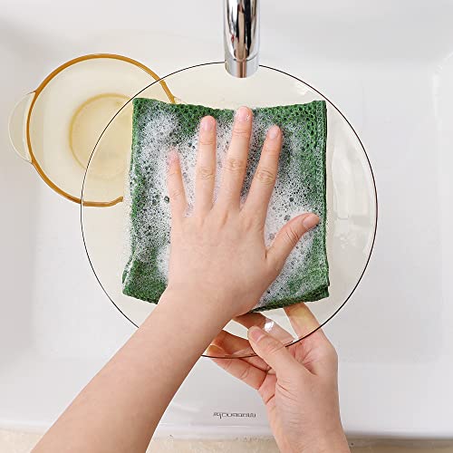 Homaxy 100% Cotton Waffle Weave Kitchen Dish Cloths, 9-Pack, Grass Green | Ultra Soft Absorbent Dish Towels, Quick Drying Dish Rags with Hanging Loop, 12 x 12 Inches - color: Grass Green, size: 12 x 12 - 9 Pack