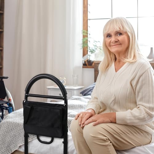 Vaunn Medical Bed Rail for Elderly Adults Safety, ASTM F3186-17 Certified, Adjustable Bed Assist Handle and Grab Bar for Seniors, 300 lb, Tool-Free Assembly - size: Medium