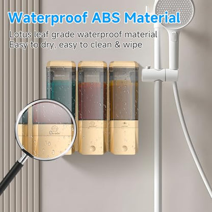 Shampoo and Conditioner Dispenser,Shower Dispenser 3 Chamber No Drill Shampoo Dispenser for Shower Wall Mounted Shower Soap Dispenser for Bathroom Hotel,Large Capacity 3 * 500ML,Gold - color: Glod 3 Chamber