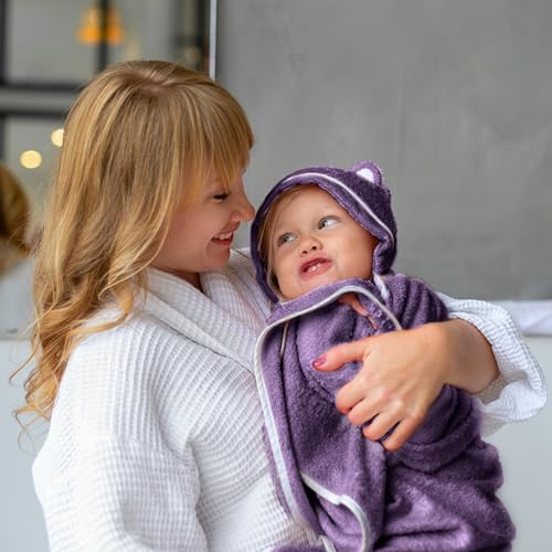 Premium Toddler Towels with Hood - Extra Soft Rayon from Bamboo Toddler Bath Towel (Purple) - color: Purple