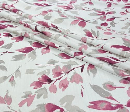 Hotel Quality Fabric Bathroom Shower Curtain: Floral Leaf Damask - Pink, Gray and White (72 x 70 inches) - color: Mikayla