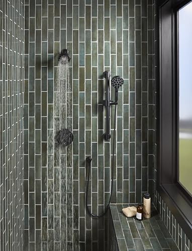 Gerber SteadyStyle 8-Spray Round Wall Bar Shower Kit with Hand Shower - color: Satin Black