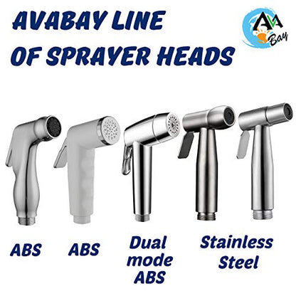 Stainless Steel Sprayer Head w/Thermal Grip-Bidet Spray w/Brushed Chrome Finish - Cloth Diaper Shattaf - Pet Wash - style: w/Thermal Grip