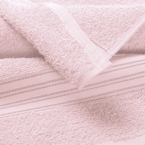 BOUTIQUO Ultra Soft Cotton Washcloths, Contains 12 Piece Face Cloths 12x12 inch, Ideal for Everyday use Face Towels, Compact & Lightweight Multi Purpose Washcloths - Pink - color: Pink, size: Washcloths - Set of 12