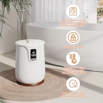 Towel Warmer with Timer Function, 20L Capacity Large Towel Warmer Bucket for Bathroom, Temperature Adjustable, LED Display, Dryer for Towels, Robes, Blankets - size: 20L–E2189M
