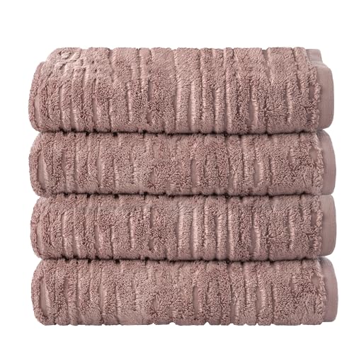 SKL Home CloudSoft Cotton Luxury 4 Pc Bath Towel Set, Clay - color: Clay, style: Bath Towels (Set of 4)