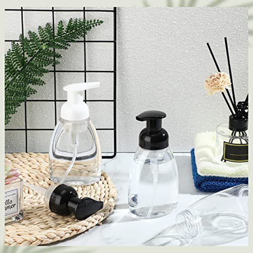 Nuenen 48 Pieces Foaming Soap Dispensers 8 oz Foaming Pump Bottle Plastic Hand Soap Dispenser with Pumps Empty Refillable Press Containers for Liquid Shampoo Bathroom Kitchen(White, Black) - color: White, Black