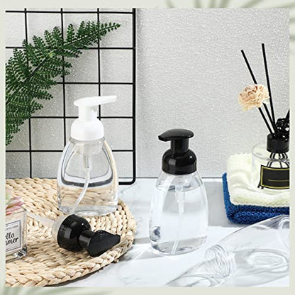 Nuenen 48 Pieces Foaming Soap Dispensers 8 oz Foaming Pump Bottle Plastic Hand Soap Dispenser with Pumps Empty Refillable Press Containers for Liquid Shampoo Bathroom Kitchen(White, Black) - color: White, Black