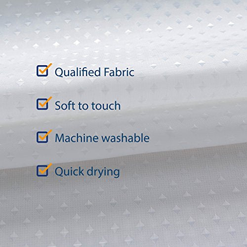N&Y HOME Fabric Clawfoot Tub Shower Curtain 180 x 70 Diamond Pattern White | 36 Hooks Included, Water Repellent, Washable, Hotel Quality 180 x 70 inches Wrap Around Shower Curtain for Clawfoot Bathtub - size: 180"W x 70"L (Pack of 1)