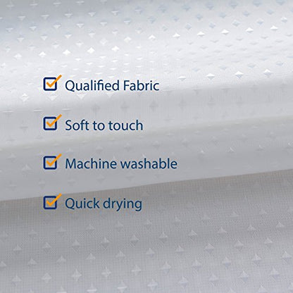 N&Y HOME Fabric Clawfoot Tub Shower Curtain 180 x 70 Diamond Pattern White | 36 Hooks Included, Water Repellent, Washable, Hotel Quality 180 x 70 inches Wrap Around Shower Curtain for Clawfoot Bathtub - size: 180"W x 70"L (Pack of 1)