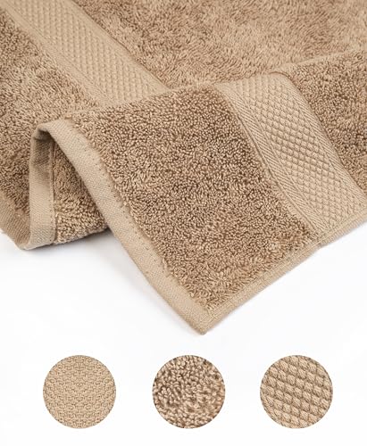 Pleasant Home Bath Towels Set of 6 (24” x 50”) 100% Cotton, Neutral Mix | 515 GSM | Lightweight, Soft & Highly Absorbent Luxury Towels for Bathroom | for Gym, Pool & Spa - color: Neutral