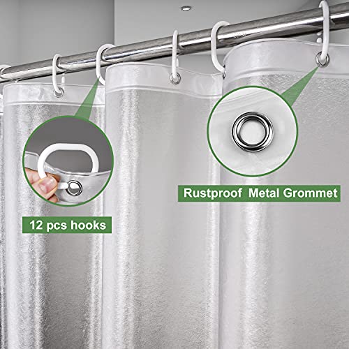 UFRIDAY Frosted Shower Stall Liner 36x72 Inch,EVA Plastic Waterproof Shower Curtain with 2 Magnets,Heavy Duty,Semi Transparent, 3D Frosted Shower Curtain Plastic Liner - color: Frosted Clear, size: 36"W x 72"L (Pack of 1)