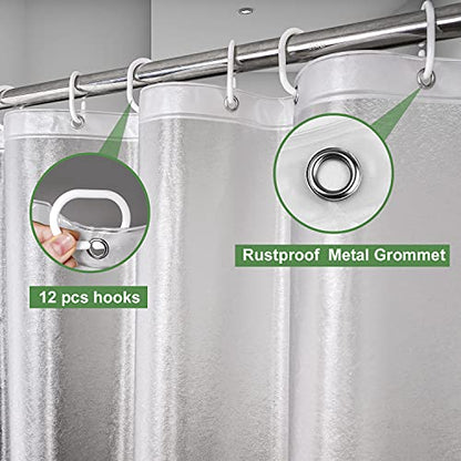 UFRIDAY Frosted Shower Stall Liner 36x72 Inch,EVA Plastic Waterproof Shower Curtain with 2 Magnets,Heavy Duty,Semi Transparent, 3D Frosted Shower Curtain Plastic Liner - color: Frosted Clear, size: 36"W x 72"L (Pack of 1)