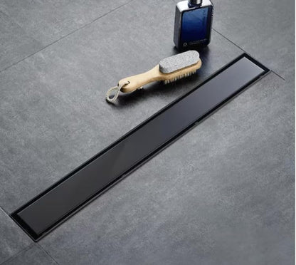 Wedi® Linear Shower Drain Cover Plates (Matte Black, 27 11/64 in. x 1 49/64 in.× 33/64 in.)-Shower Floor Drain, Shower Renovations, DIY Showers, Home Renovations - color: Matte Black, size: 27 11/64 in. x 1 49/64 in.× 33/64 in.