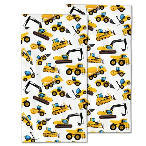 Construction Machines Hand Towels Set of 2,Tractor Decorative Towels Highly Absorbent Soft Towels for Bathroom Beach Kitchen Spa Gym Face Towel 14x28 Inch - color: Tractor
